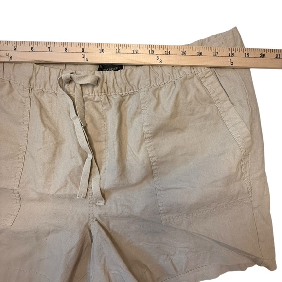 Banana Republic Beige Pull On High Rise Linen Cotton Drawstring Pockets NWT XL - Picture 7 of 9